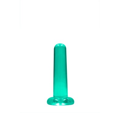 Dildo gładkie zielone z mocną przyssawką 13,5 cm